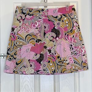 GG Blue Pink Paisley Print Skirt Size 12